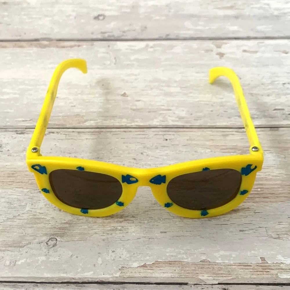 Baby Toddler Sunglasses Yellow Blue Fish Print UV Protection Kids Sun Glasses